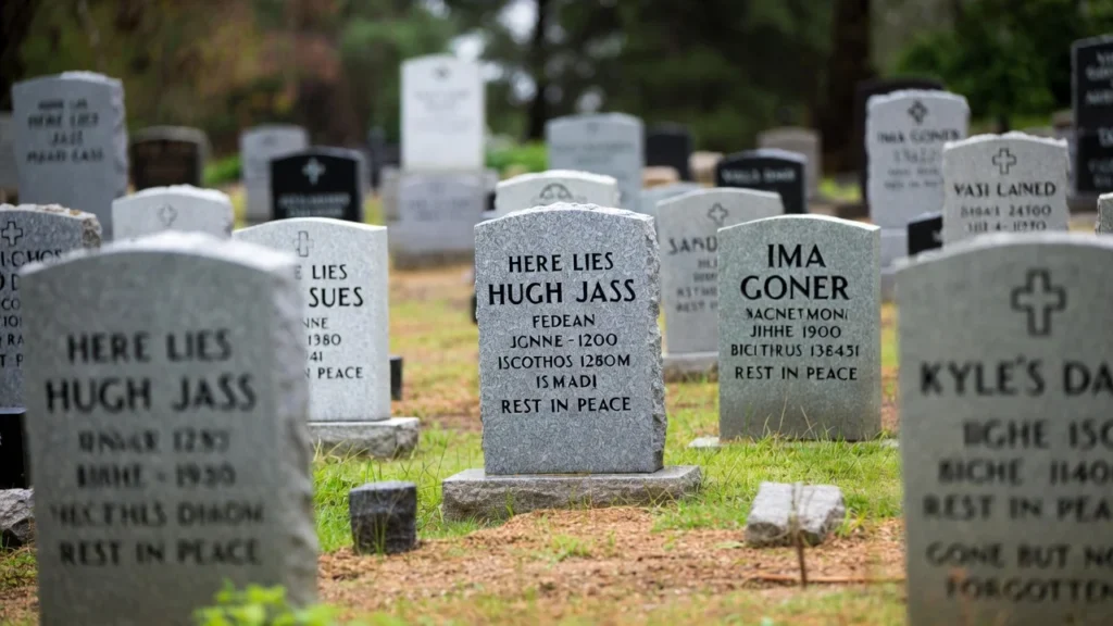 Dark Humor Headstone Names