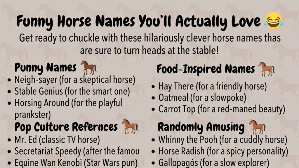 Food-Inspired Funny Horse Names