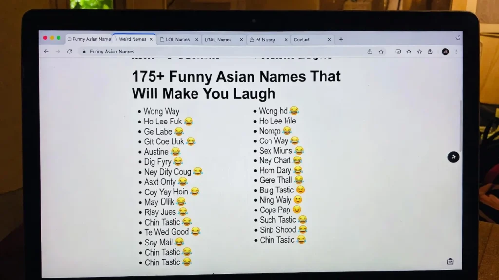 Funny Asian Names for Social Media Profiles