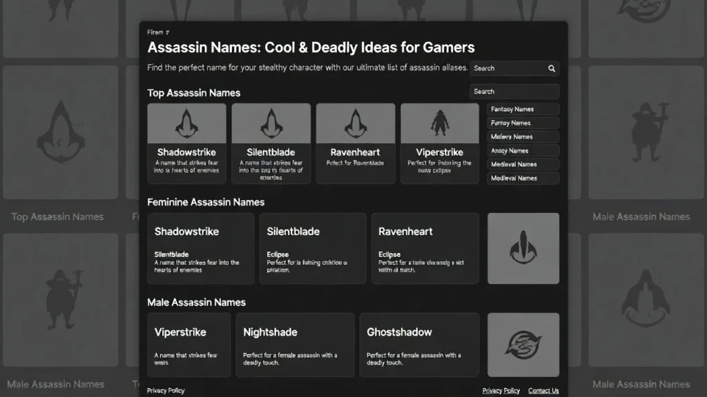 Funny Assassin Names