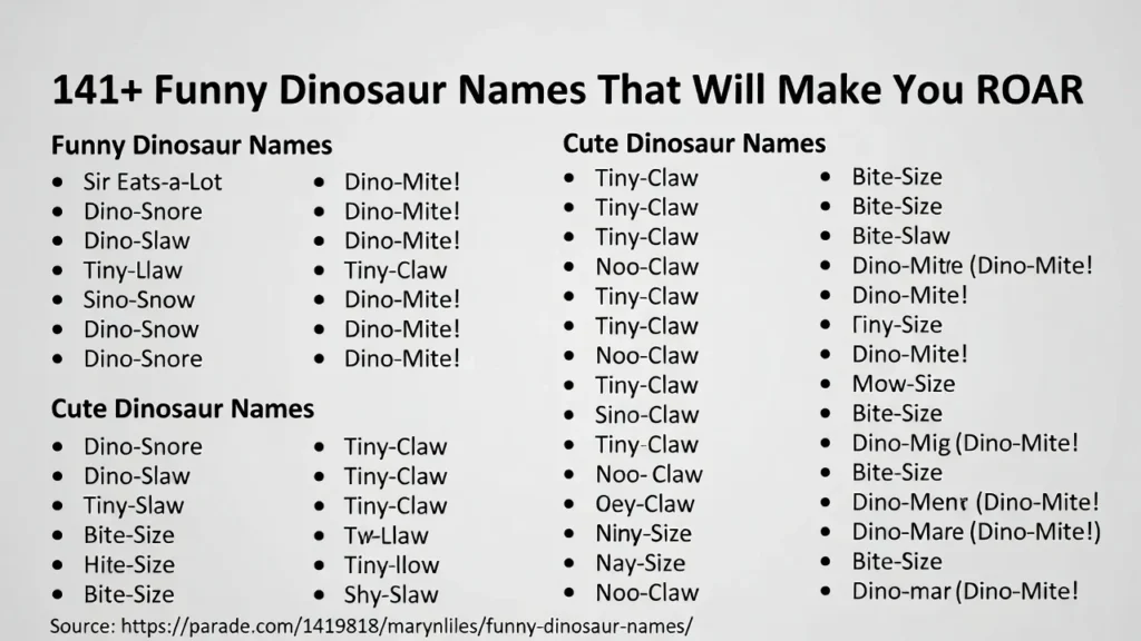Funny Dinosaur Names for Social Media
