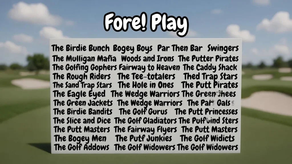 Ridiculous Golf Team Names for Scramble Teams