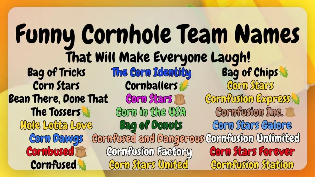 Silly Cornhole Team Names