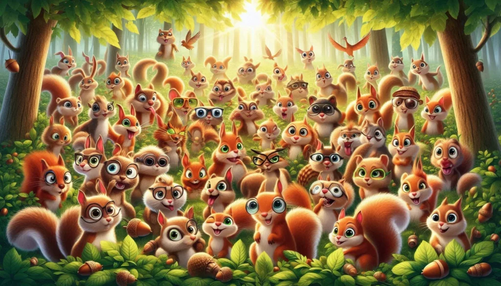 Cartoon Style Squirrels