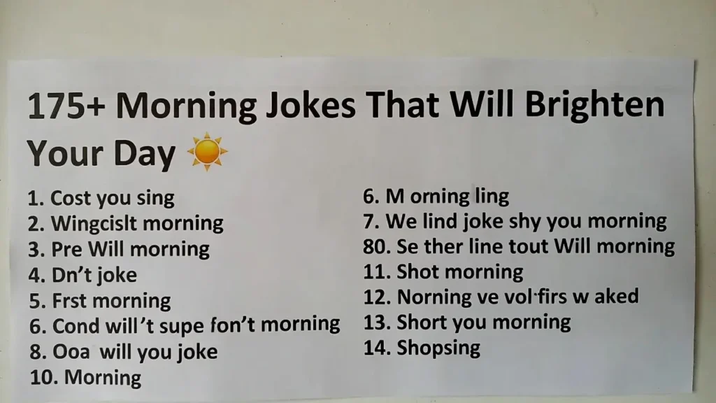 Hilarious Wake-Up Jokes