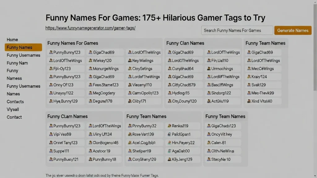Punny Gamer Names