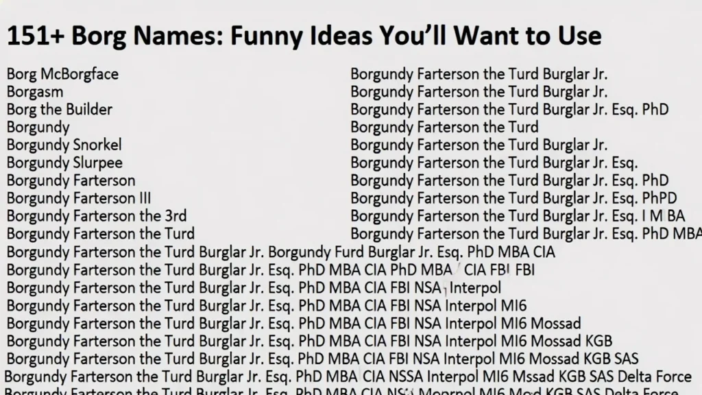 Silly Borg Names