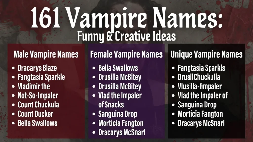 🧛 Vampire Names for Usernames