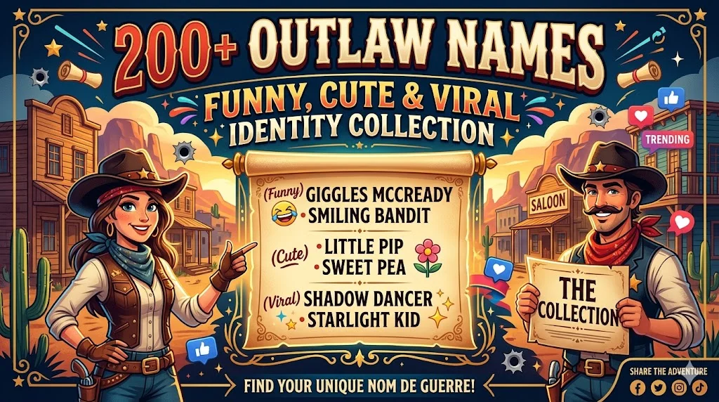 ๐ฆ Cute Outlaw Names That Melt Your Heart