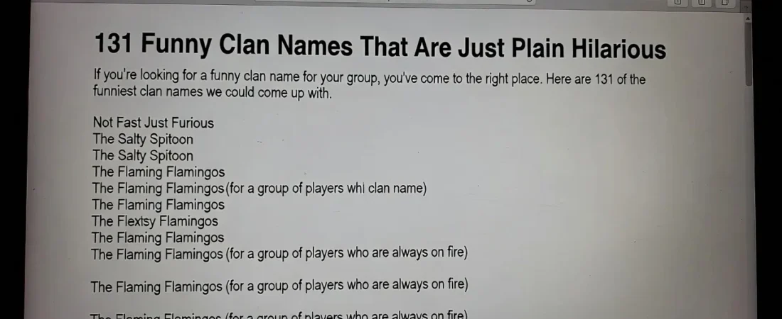 131+Funny Clan Names: Hilarious Ideas for Gamers
