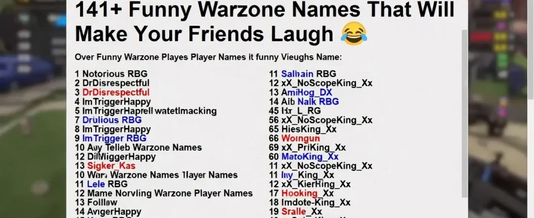 141+Funny Warzone Names That Will Make Your Friends Laugh