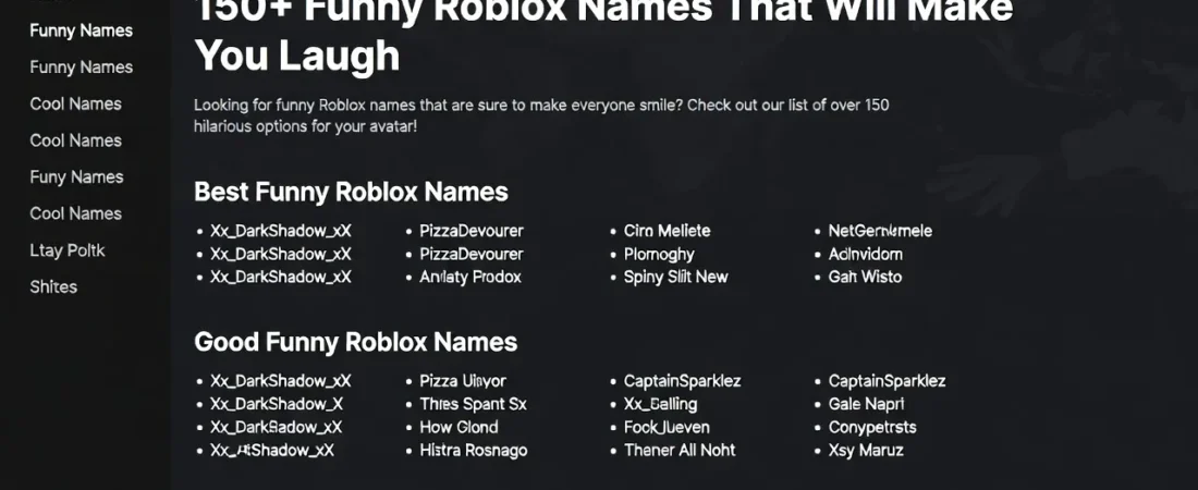 150+ Funny Roblox Names That Will Make You Laugh