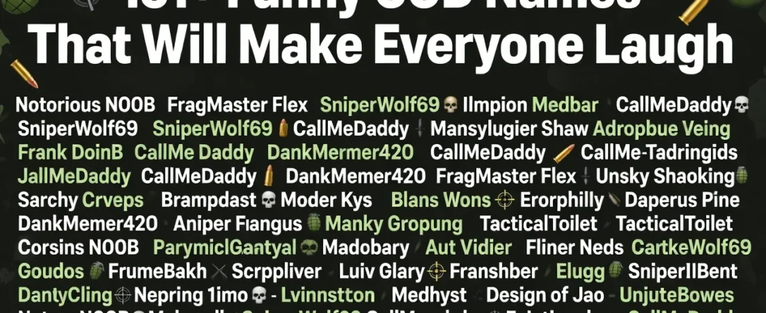 151+Funny COD Names That Will Make Everyone Laugh