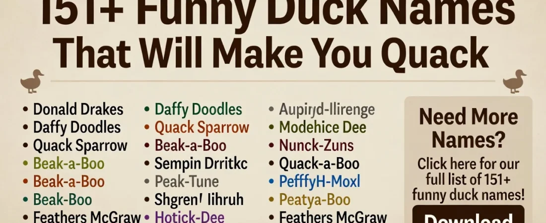 151+Funny Duck Names That Will Make You Quack
