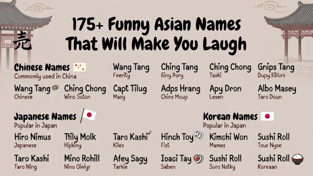 175+Funny Asian Names That Will Make You Laugh