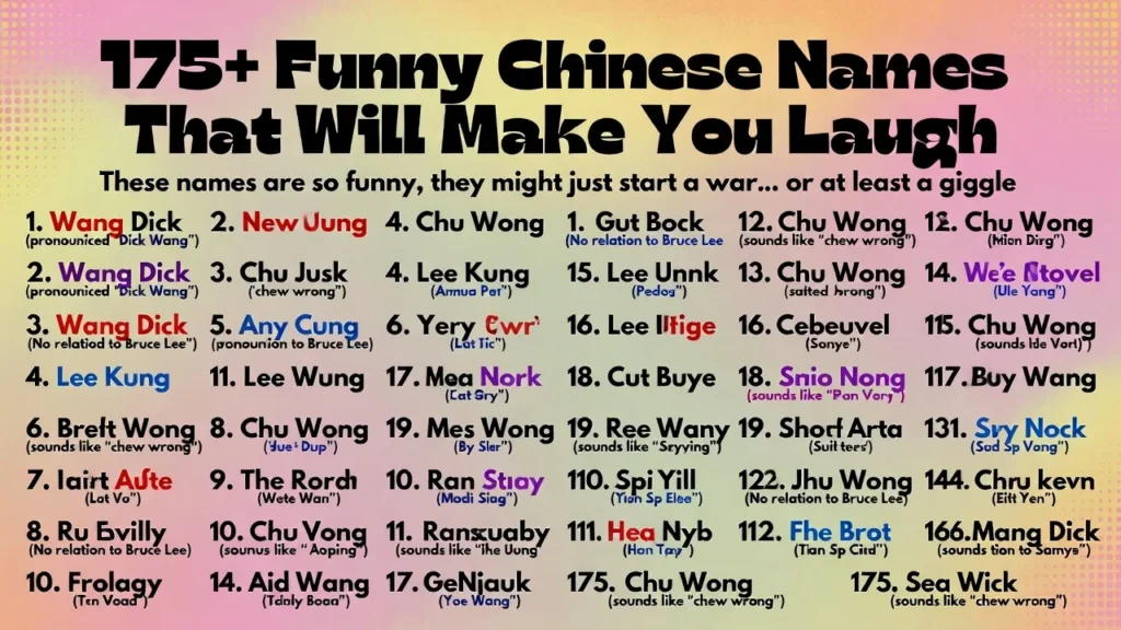 175+Funny Chinese Names That Will Make You Laugh