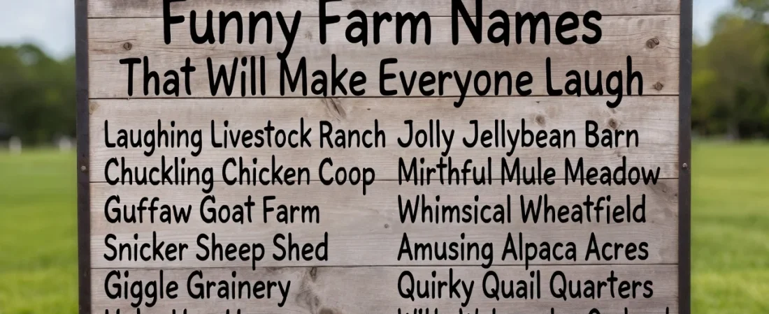 101+Funny Farm Names That Will Make Everyone Laugh