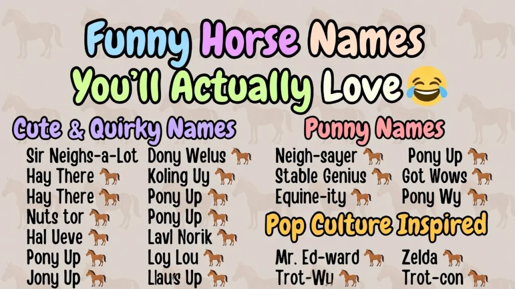 Funny Horse Names Youβll Actually Love π΄π