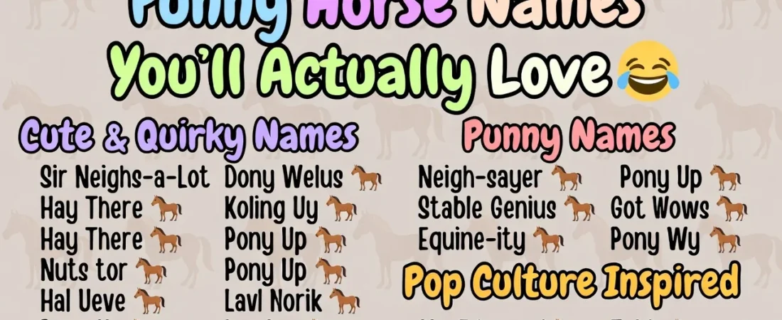 175+Funny Horse Names Youโll Actually Love ๐ด๐