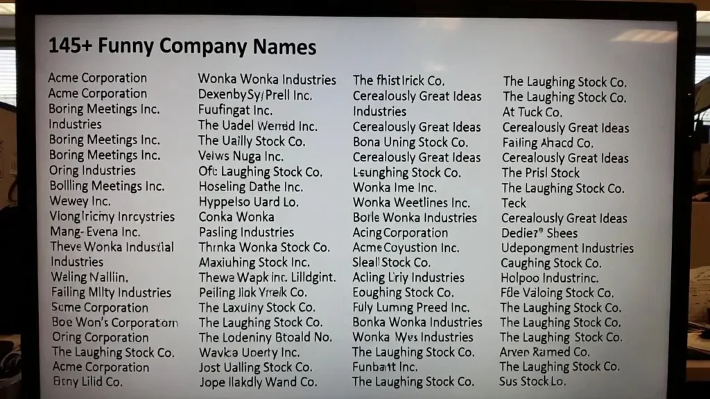 145+Funny Company Names That Will Make You Laugh