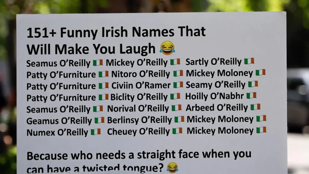 151+Funny Irish Names That Will Make You Laugh 😂