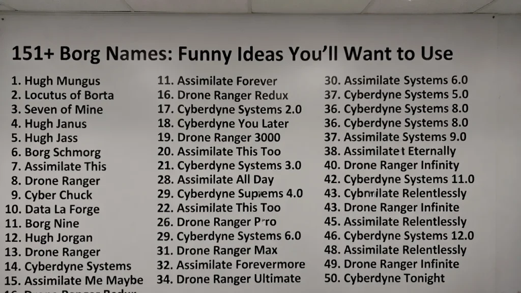 151+Borg Names: Funny Ideas Youβll Want to Use