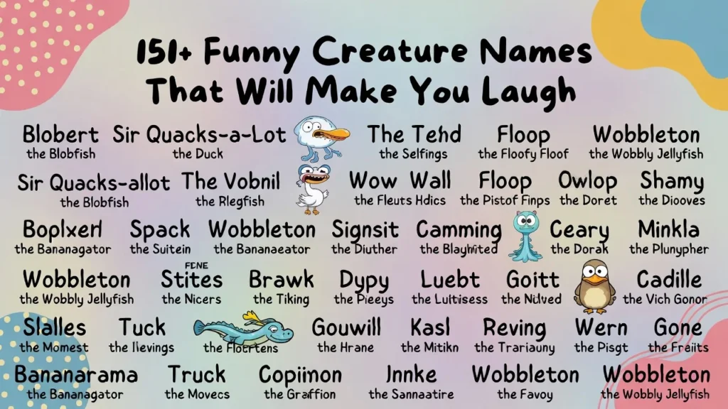 151+Funny Creature Names That Will Make You Laugh