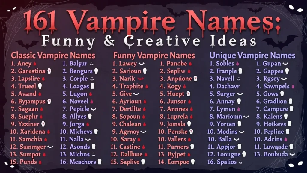 161+Vampire Names: Funny & Creative Ideas