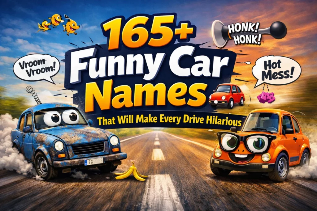 165+Funny Car Names That Will Make Every Drive Hilarious 🚗😂