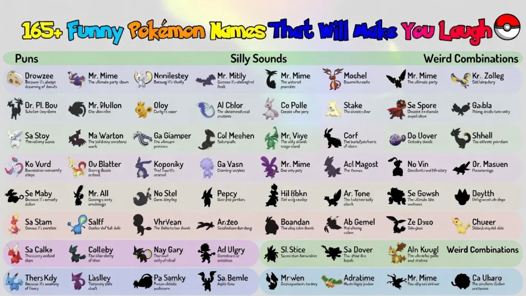 165+Funny Pokemon Names That Will Make You Laugh