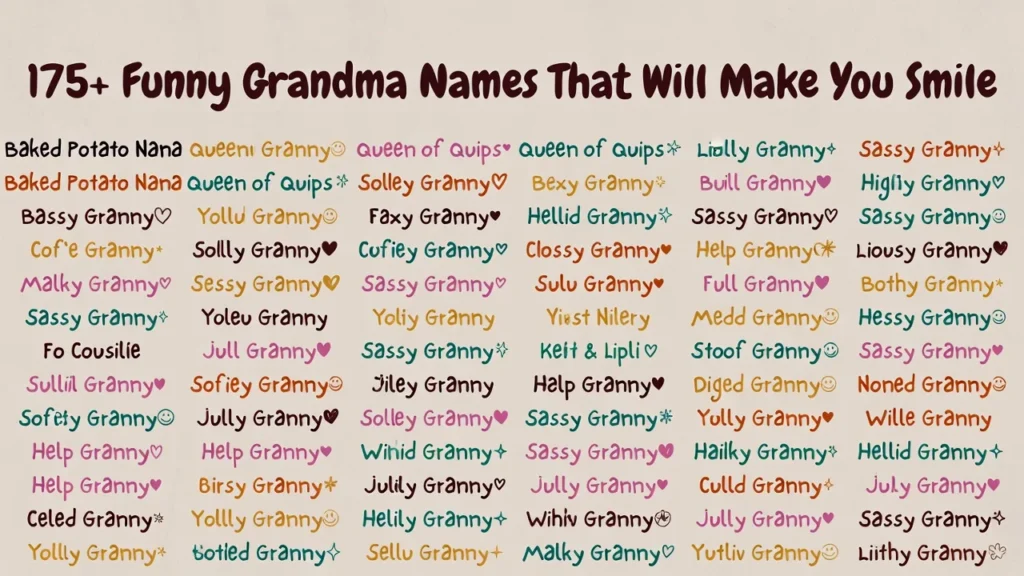 175+Funny Grandma Names That Will Make You Smile