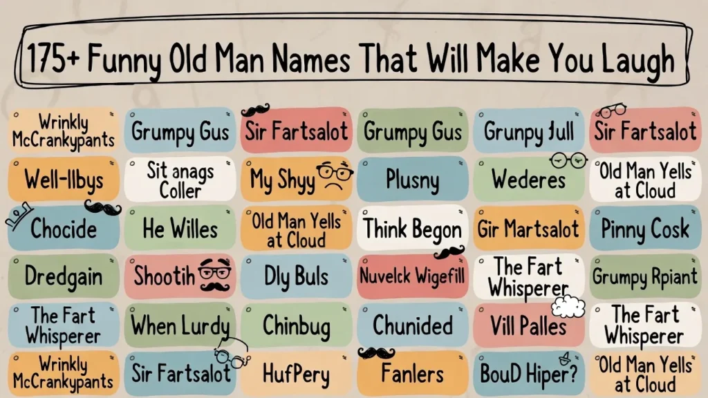 175+Funny Old Man Names That Will Make You Laugh
