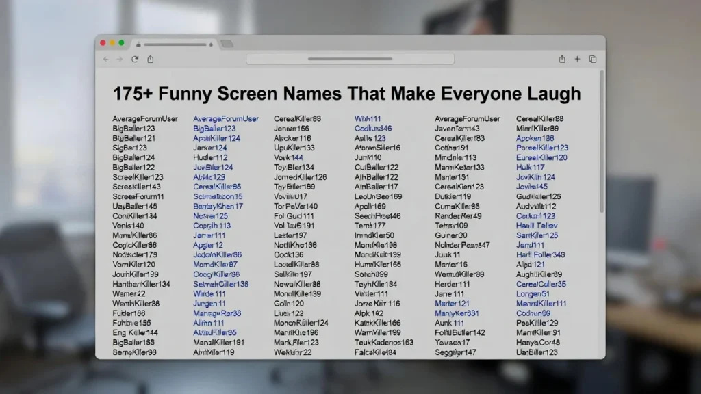 175+Funny Screen Names That Make Everyone Laugh