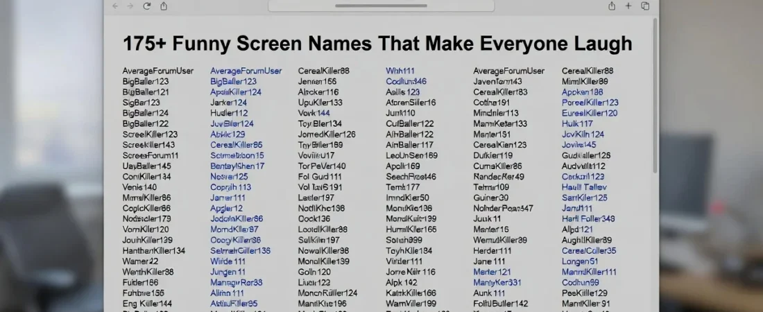 175+Funny Screen Names That Make Everyone Laugh