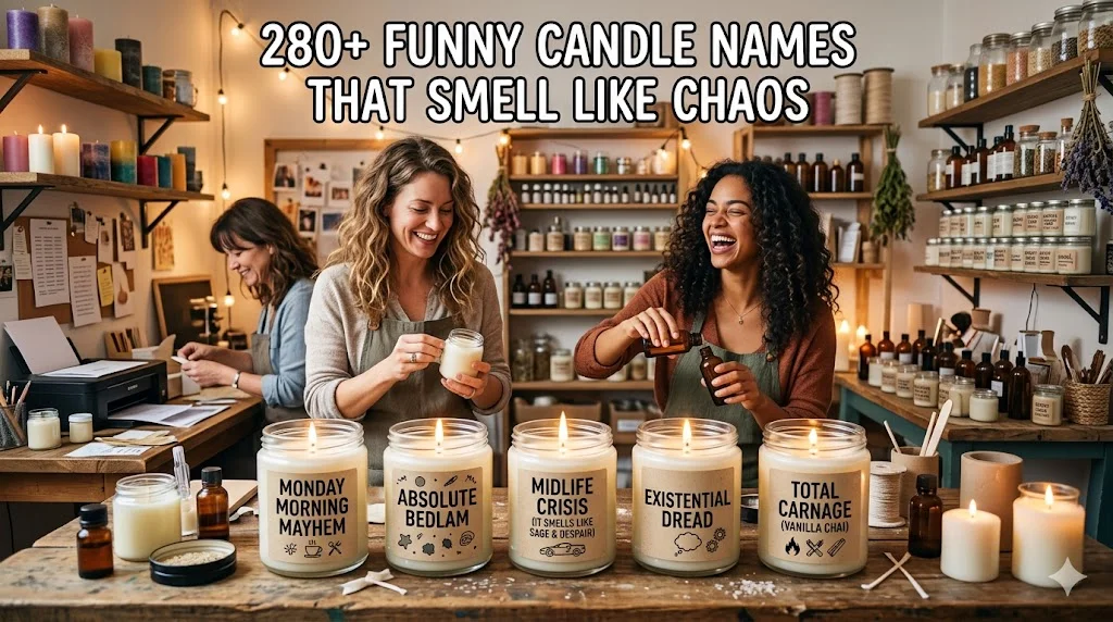 280+ Funny Candle Names That Smell Like Chaos