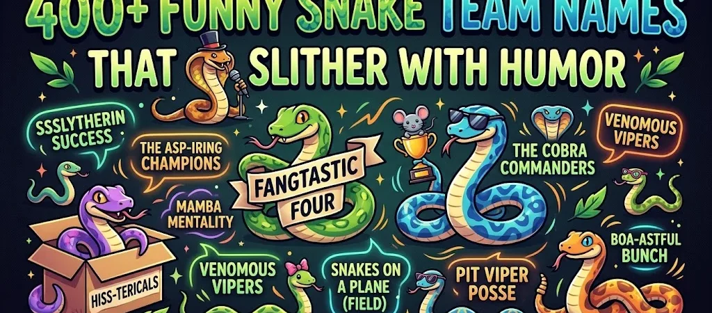 400+Funny Snake Team Names That Slither With Humor