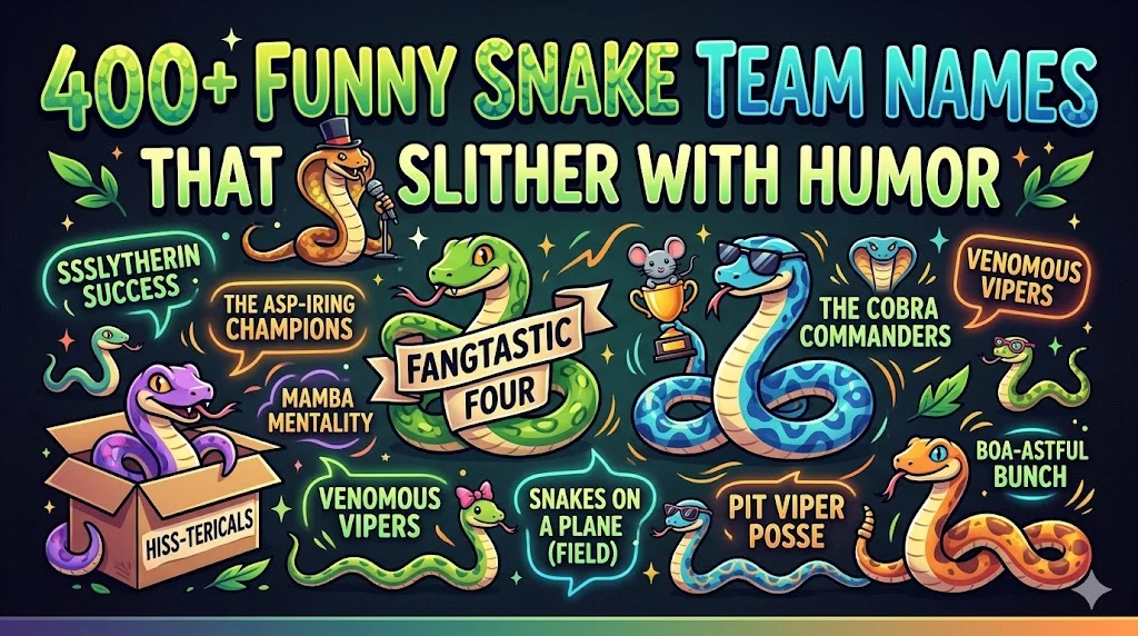 400+Funny Snake Team Names That Slither With Humor