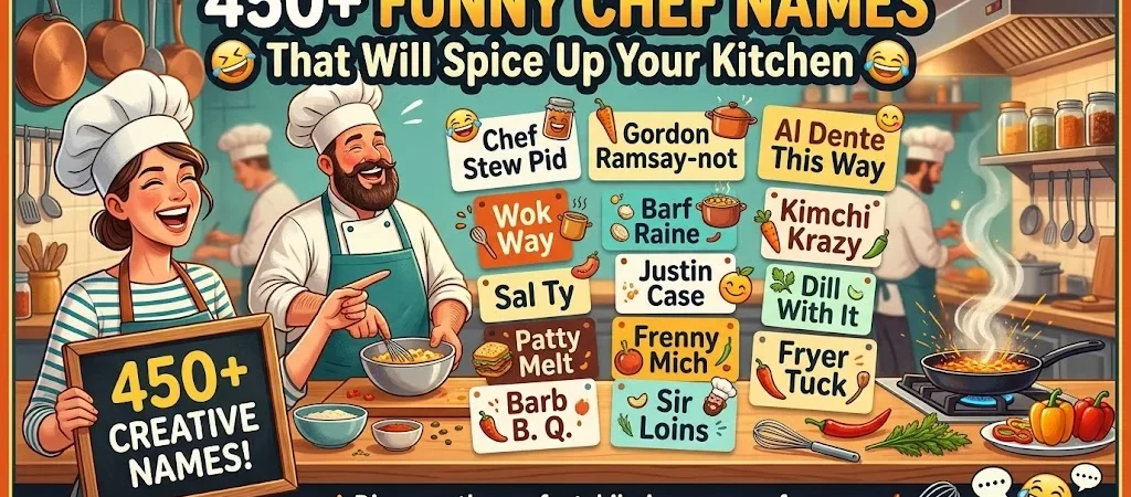 450+Funny Chef Names That Will Spice Up Your Kitchen 😂