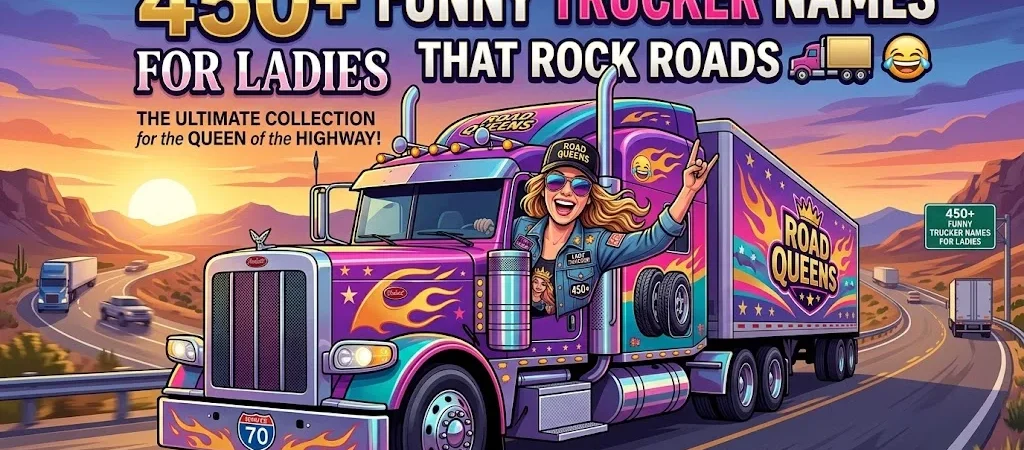 450+Funny Trucker Names For Ladies That Rock Roads 🚛😂