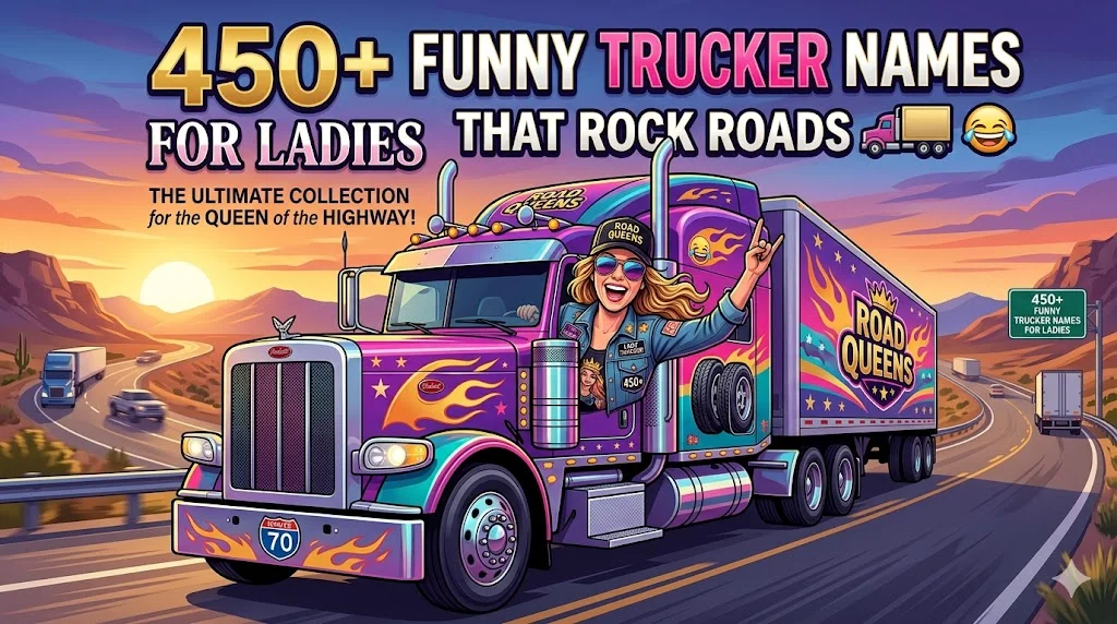450+Funny Trucker Names For Ladies That Rock Roads 🚛😂