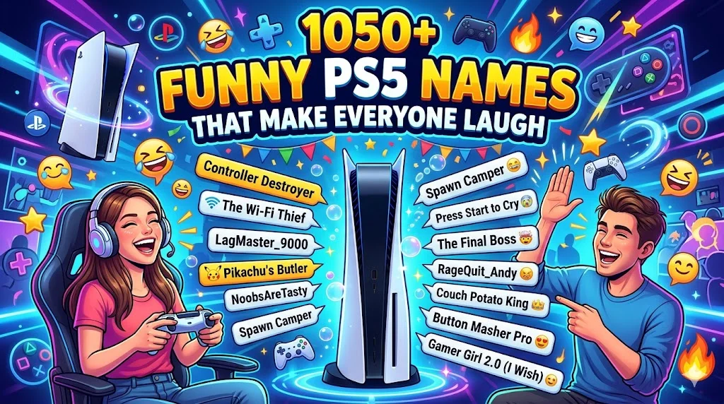 1050+Funny PS5 Names That Make Everyone Laugh