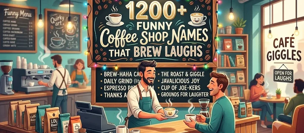 1200+Funny Coffee Shop Names That Brew Laughs