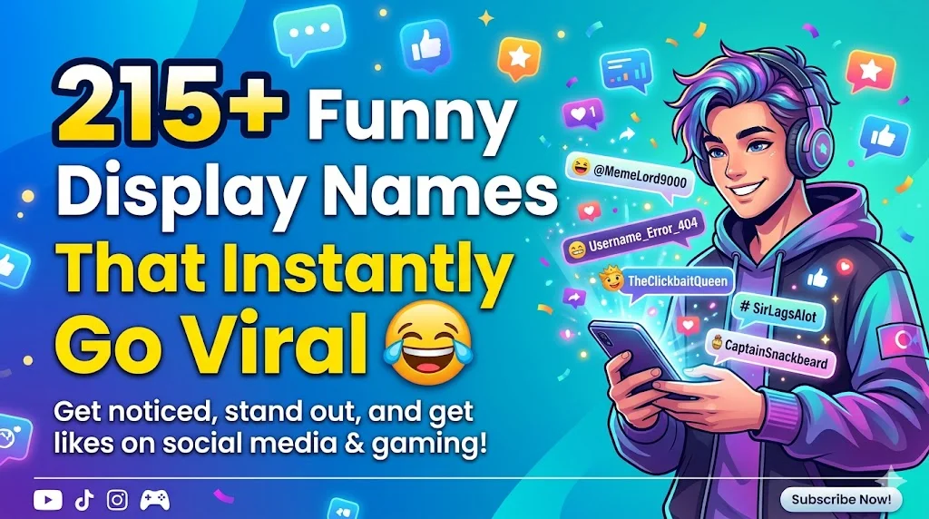 215+Funny Display Names That Instantly Go Viral 😂