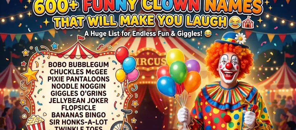 600+Funny Clown Names That Will Make You Laugh 😂🎪
