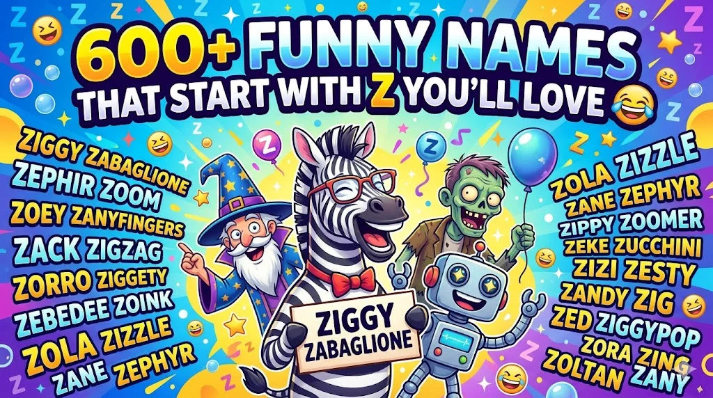600+Funny Names That Start With Z You’ll Love 😂