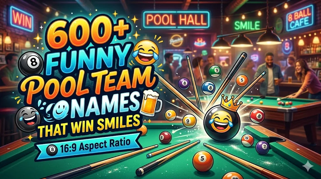 600+Funny Pool Team Names That Win Smiles 🎱😂