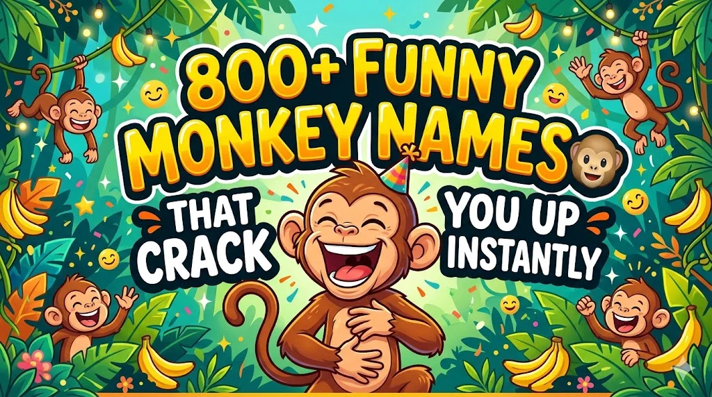 800+Funny Monkey Names That Crack You Up Instantly🐵