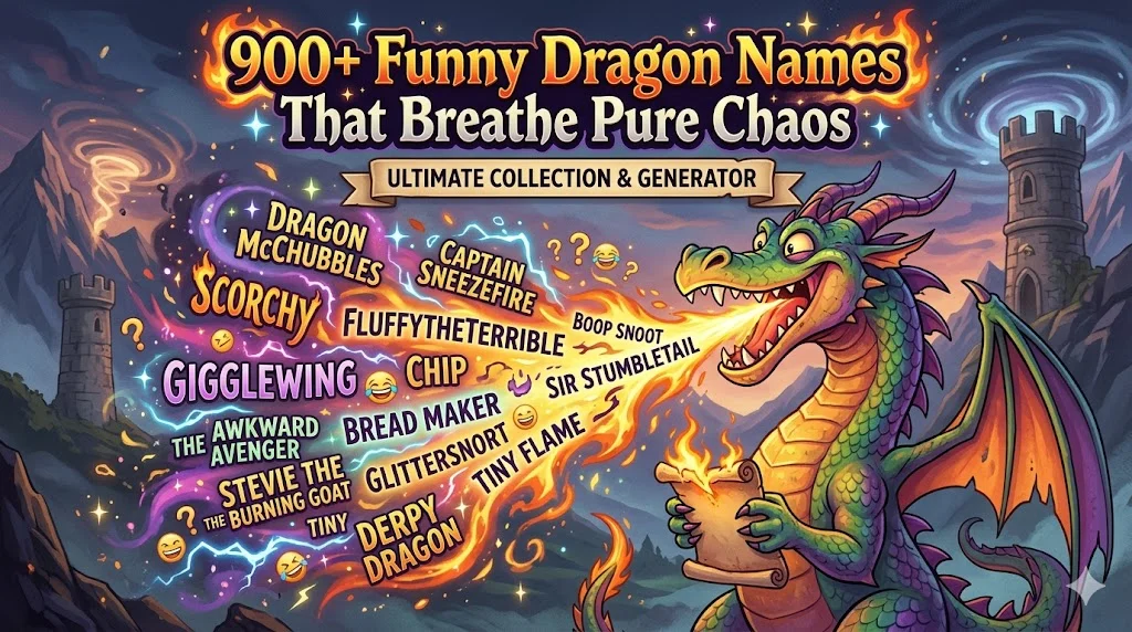 900+Funny Dragon Names That Breathe Pure Chaos