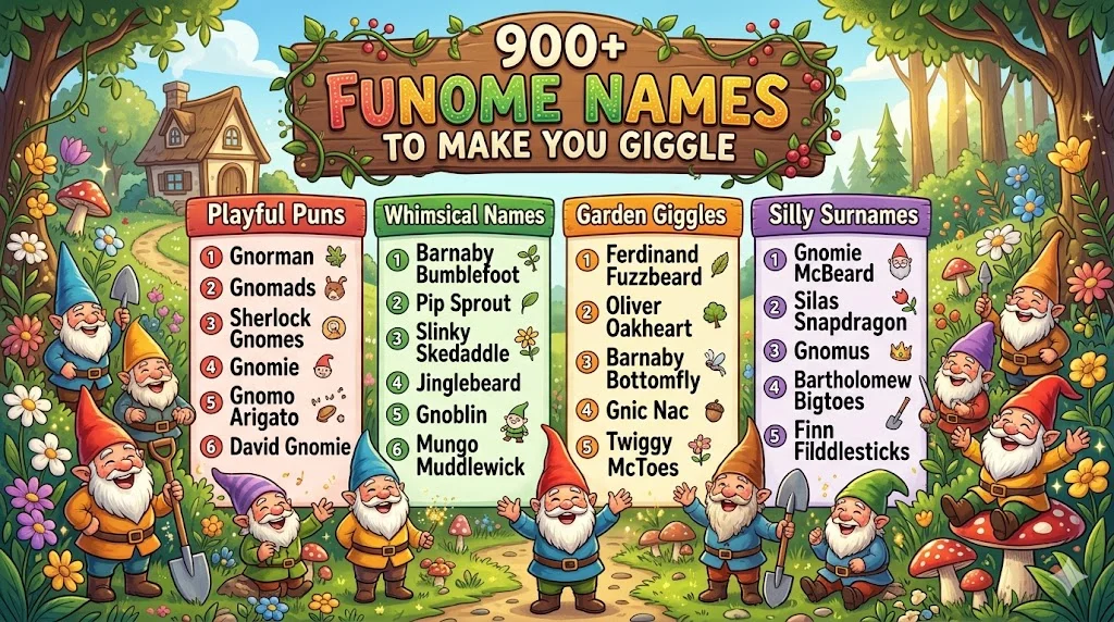 900+Funny Gnome Names to Make You Giggle