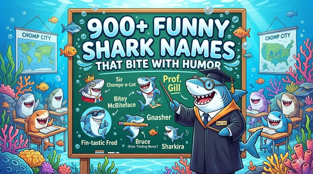 900+Funny Shark Names That Bite With Humor